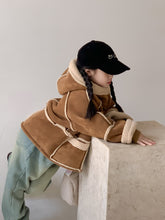 Load image into Gallery viewer, 【予約】ムートン風コート　ムートン　brown coat　冬90～150ｃｍ　Wselect
