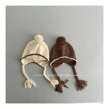 Cargar imagen en el visor de la galería, 【予約】バイカラーポンポンニット帽　シンプル　ニット帽　キャップ　AW 　Kids　冬　Wselect
