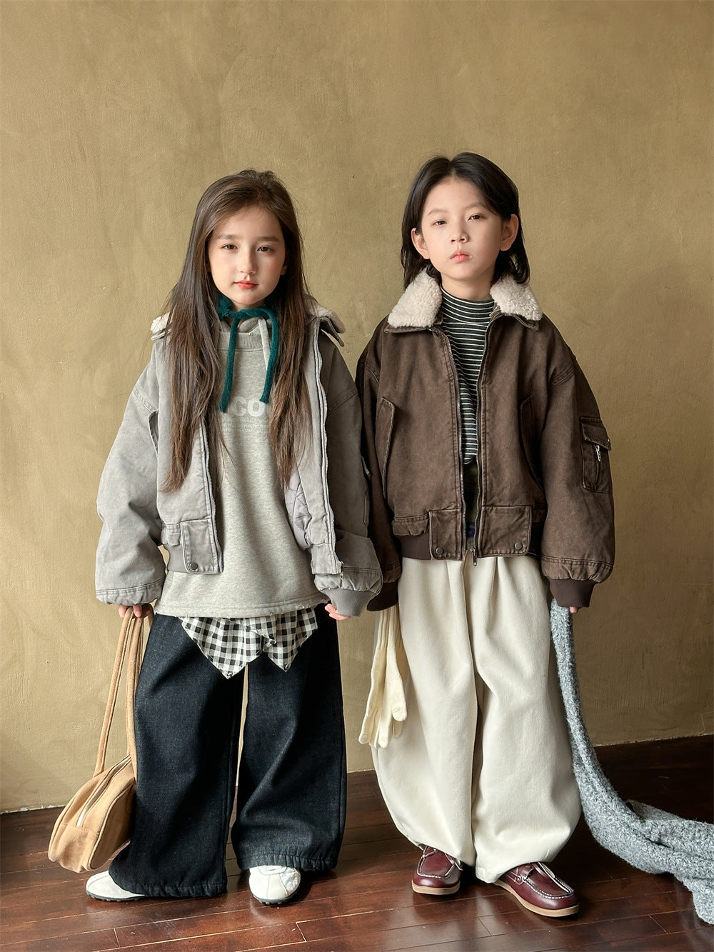 【予約】ビンテージパイロットジャケット　羽織　あったか　冬90～150ｃｍ　Wselect