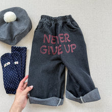 画像をギャラリービューアに読み込む, 【予約】英字ストレートデニムパンツ　bottom 春　夏　80～130ｃｍ　Wselect
