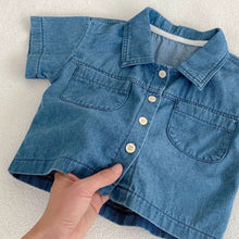 Load image into Gallery viewer, 【予約】デニムシャツセットアップ　夏　80〜130 デニム　子供服　SS　 Wselect - W select  baby kids
