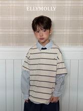 画像をギャラリービューアに読み込む, 【予約】エブリデイティー Tシャツ　ボーダー　小学生 SS 韓国 2026 ELLYMOLLY
