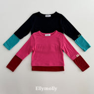 【予約】ローリングカラーブロックティー　長袖　トップス　AW 韓国  韓国子供服　2026 ELLYMOLLY - W select  baby kids