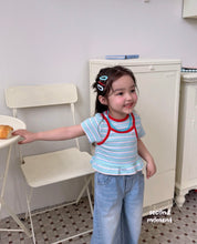 Charger l'image dans la galerie, 【即納】ボーダー重ね着T　second moment 重ね着キャミ Tシャツ　韓国子供服　90〜160 Jr. Wselect - W select  baby kids
