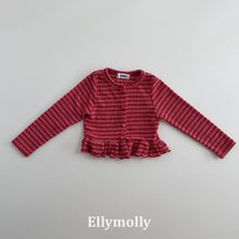 Load image into Gallery viewer, 【予約】ロエンフリルカーディガン　ボーダー　AW 韓国  韓国子供服　2026 ELLYMOLLY - W select  baby kids
