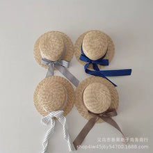 Cargar imagen en el visor de la galería, 【予約】リボン麦わら帽子　帽子　麦わら　夏　3〜7歳　baby  SS 子供服　Wselect
