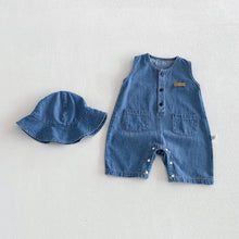 Charger l'image dans la galerie, 【予約】デニムロンパース&amp;キャップ　夏　73～100ｃｍ　baby　子供服　 Wselect　SS 子供服　 Wselect - W select  baby kids
