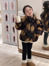 画像をギャラリービューアに読み込む, 【予約】アーガイルブルゾン　フリース　コート　あったか　90-170 Wselect
