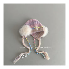 Load image into Gallery viewer, 【予約】レインボーニットキャップ　シンプル　ボア　ニット帽　キャップ　AW 　Kids　冬　Wselect
