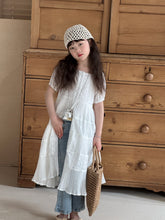 Cargar imagen en el visor de la galería, 【予約】コットンレースパフスリーブワンピ　夏　レース　100～150ｃｍ　子供服　 Wselect　SS 子供服　 Wselect - W select  baby kids
