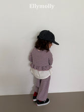 Load image into Gallery viewer, 【予約】ロエンフリルカーディガン　ボーダー　AW 韓国  韓国子供服　2026 ELLYMOLLY - W select  baby kids
