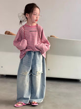 Load image into Gallery viewer, 【予約】 SpringボーダーロンT  ボーダー　ゆったり　90～150ｃｍ　Wselect - W select  baby kids
