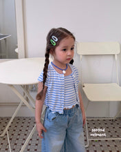 Charger l'image dans la galerie, 【即納】ボーダーアンサンブル　セット　second moment  Tシャツ　韓国子供服　90〜160 Jr. Wselect - W select  baby kids
