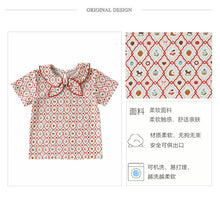 Charger l'image dans la galerie, 【予約】レトロ柄襟付きTシャツ　tops 夏　80〜130  Tシャツ　baby 子供服　SS　Wselect - W select  baby kids
