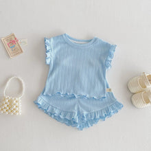 Cargar imagen en el visor de la galería, 【予約】フリルセットアップ　夏　73～120ｃｍ　子供服　フリル　baby SS 子供服　 Wselect - W select  baby kids
