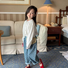 Load image into Gallery viewer, 【予約】 フラワーストレートデニムパンツ  bottom　花柄　80～130ｃｍ　Wselect - W select  baby kids
