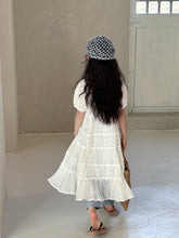 Cargar imagen en el visor de la galería, 【予約】コットンレースパフスリーブワンピ　夏　レース　100～150ｃｍ　子供服　 Wselect　SS 子供服　 Wselect - W select  baby kids
