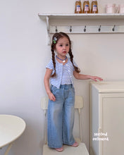 Charger l'image dans la galerie, 【即納】ボーダーアンサンブル　セット　second moment  Tシャツ　韓国子供服　90〜160 Jr. Wselect - W select  baby kids
