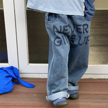 画像をギャラリービューアに読み込む, 【予約】英字ストレートデニムパンツ　bottom 春　夏　80～130ｃｍ　Wselect
