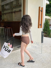 Load image into Gallery viewer, [Pre-order] Brown Ribbon Rash Guard Set Swimsuit Kids Swimsuit 2024 Swimwear Kids Wselect
