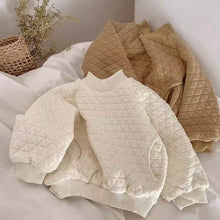 Load image into Gallery viewer, 【予約】キルティングTOPS  裏起毛　長袖　ゆったり　冬80～130ｃｍ　Wselect
