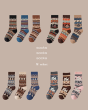 Load image into Gallery viewer, 【即納】3足SETソックス　socks  AW 秋　冬　柄　ノルディック　2026 Wselect
