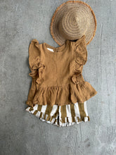 Load image into Gallery viewer, 即納【Original】W. モスリンストライプSETUP 夏　summer　セットアップ　brown  オリジナル　W select
