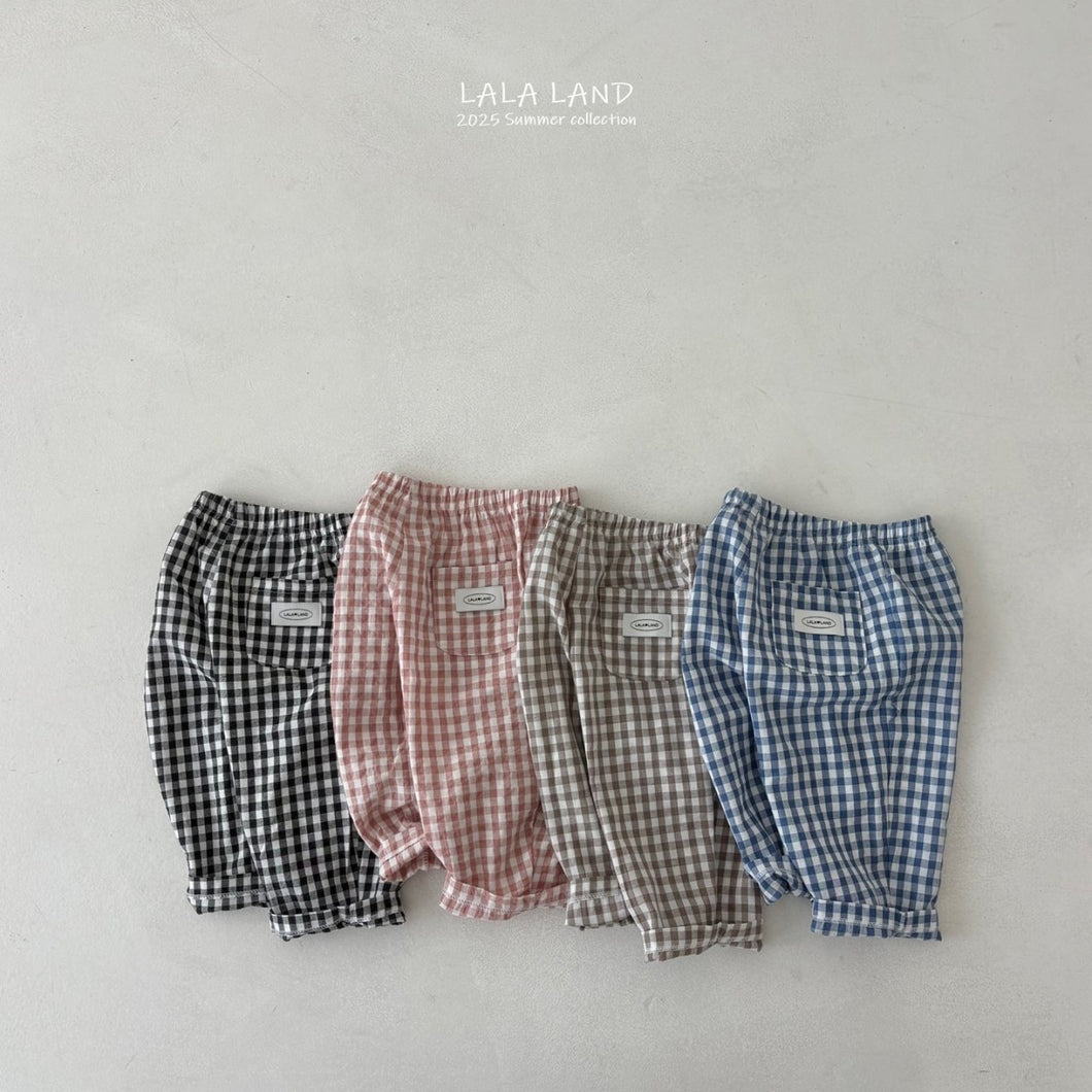 【予約】マネチェックパンツ　2025　SS　韓国子供服　LALALAND　Wselect