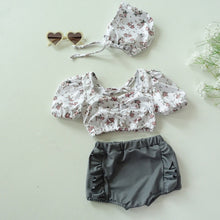 Load image into Gallery viewer, [Pre-order] Puff sleeve small floral print bikini swimsuit Children&#39;s swimsuit 2024 Swimwear Kids Wselect
