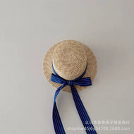 【予約】リボン麦わら帽子　帽子　麦わら　夏　3〜7歳　baby  SS 子供服　Wselect