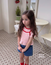 Charger l'image dans la galerie, 【即納】ボーダー重ね着T　second moment 重ね着キャミ Tシャツ　韓国子供服　90〜160 Jr. Wselect - W select  baby kids
