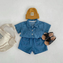 Load image into Gallery viewer, 【予約】デニムシャツセットアップ　夏　80〜130 デニム　子供服　SS　 Wselect - W select  baby kids
