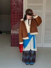 Load image into Gallery viewer, 【予約】ブルーチェックストレートパンツ bottom　ゆったり　冬100～160ｃｍ　Wselect
