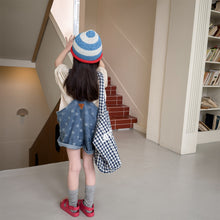 画像をギャラリービューアに読み込む, 【予約】ショートデニムサロペット　星　ドット　春　夏　80～130ｃｍ　Wselect
