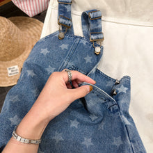 画像をギャラリービューアに読み込む, 【予約】ショートデニムサロペット　星　ドット　春　夏　80～130ｃｍ　Wselect
