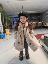 画像をギャラリービューアに読み込む, 【予約】ロングファーコート　90〜160cm　あったか　もこもこ　ピンク　ベージュ　長袖　ゆったり　冬　Wselect
