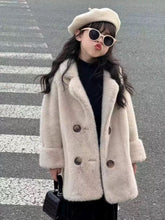 画像をギャラリービューアに読み込む, 【予約】ロングファーコート　90〜160cm　あったか　もこもこ　ピンク　ベージュ　長袖　ゆったり　冬　Wselect
