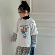 【即納】 重ね着風ベアロンT  長袖　くま　男の子　30～140ｃｍ　Wselect - W select  baby kids