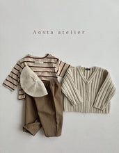 Load image into Gallery viewer, 【Aosta】AostaボーダーロンT　春　TOPS　baby　Kids　Wselect
