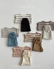 Load image into Gallery viewer, 【Aosta】AostaボーダーロンT　春　TOPS　baby　Kids　Wselect
