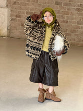 画像をギャラリービューアに読み込む, 【予約】ラムジャガードコート　ボア　羽織　80～130ｃｍ　あったか　冬　子供コート　Ｗselect
