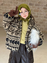 画像をギャラリービューアに読み込む, 【予約】ラムジャガードコート　ボア　羽織　80～130ｃｍ　あったか　冬　子供コート　Ｗselect
