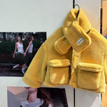 画像をギャラリービューアに読み込む, 【予約】マフラー付きボアコート　羽織　80～130ｃｍ　あったか　冬　子供コート　Ｗselect
