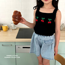 画像をギャラリービューアに読み込む, 【予約】チェリーサマーニットビスチェ　さくらんぼ　TOPS　ninibello Kids W select
