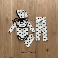 【予約】ハートモノトーンロンパース　スタイ　ボンネット　 AW 韓国  韓国子供服　BRODYJANE 2026 - W select  baby kids