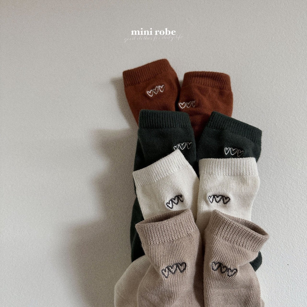[Ready to ship] Set of 4 minirobe heartsocks socks SET socks minirobe gift Wselect