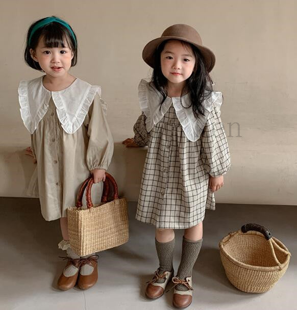 ビッグエリ付きワンピース　ワンピース　ドレス　韓国子供服 Wselect - W select  baby kids
