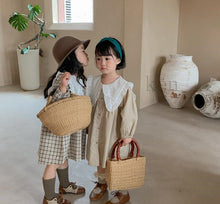Load image into Gallery viewer, ビッグエリ付きワンピース　ワンピース　ドレス　韓国子供服 Wselect - W select  baby kids
