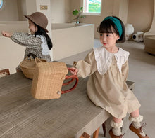 Load image into Gallery viewer, ビッグエリ付きワンピース　ワンピース　ドレス　韓国子供服 Wselect - W select  baby kids
