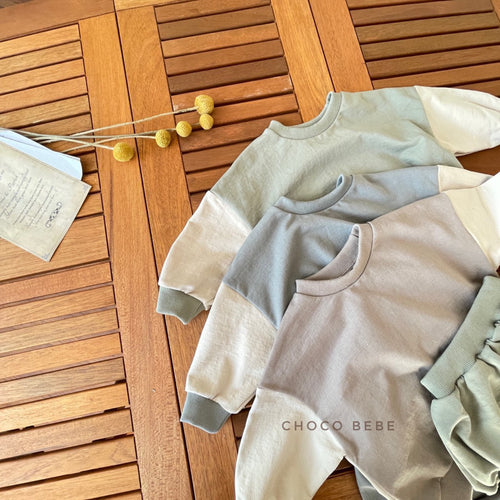 バイカラーセットアップ　ベビー服　セットアップ　ラグラン　ブルマ　韓国　韓国子供服　chocobebe　 - W select  baby kids